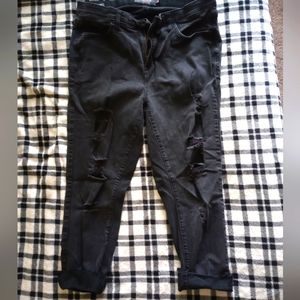 Torrid, high rise, distressed jeans